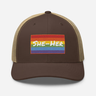 She-Her | Two Tone Trucker Hat - Dark Yarn