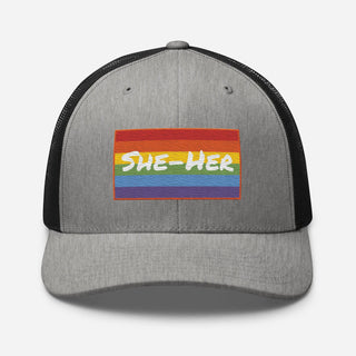 She-Her | Two Tone Trucker Hat - Dark Yarn