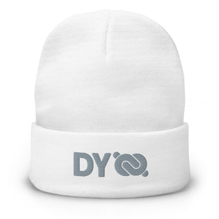 White CozyCore™ Cotton-Blend Beanie by Dark Yarn, soft knit headwear with a snug fit and classic design.