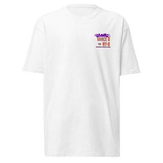 White Vance Bostic T-shirt by Dark Yarn, men's premium heavyweight cotton tee, front view showing classic fit and soft fabric.