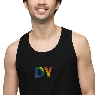 Men's Premium Tank | PRIDE Luxe DY Monogram - Dark Yarn