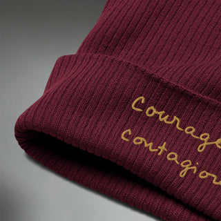 Courage By Jayne | Organic Ribbed Beanie - Dark Yarn