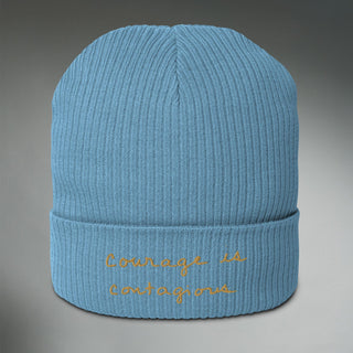 Courage By Jayne | Organic Ribbed Beanie - Dark Yarn