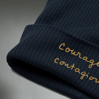 Courage By Jayne | Organic Ribbed Beanie - Dark Yarn