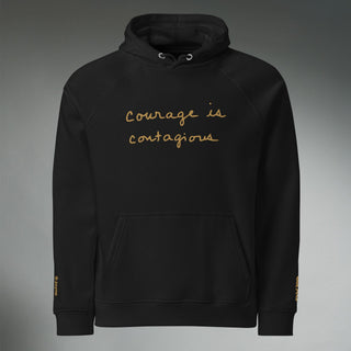 Courage by Jayne | Organic Raglan Hooded Sweatshirt - Dark Yarn