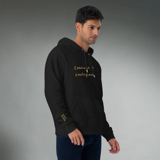 Courage by Jayne | Organic Raglan Hooded Sweatshirt - Dark Yarn