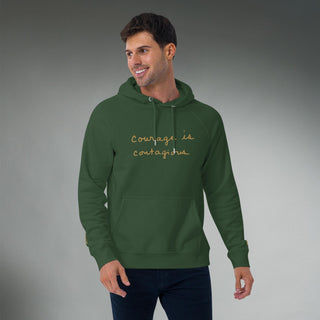 Courage by Jayne | Organic Raglan Hooded Sweatshirt - Dark Yarn