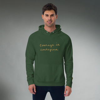 Courage by Jayne | Organic Raglan Hooded Sweatshirt - Dark Yarn