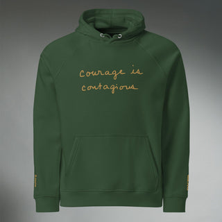 Courage by Jayne | Organic Raglan Hooded Sweatshirt - Dark Yarn