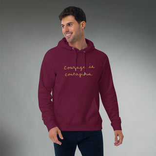 Courage by Jayne | Organic Raglan Hooded Sweatshirt - Dark Yarn