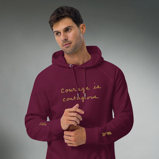 Courage by Jayne | Organic Raglan Hooded Sweatshirt - Dark Yarn
