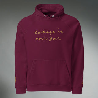 Courage by Jayne | Organic Raglan Hooded Sweatshirt - Dark Yarn