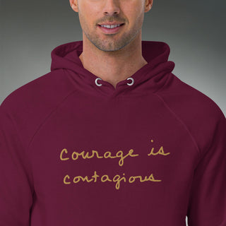 Courage by Jayne | Organic Raglan Hooded Sweatshirt - Dark Yarn