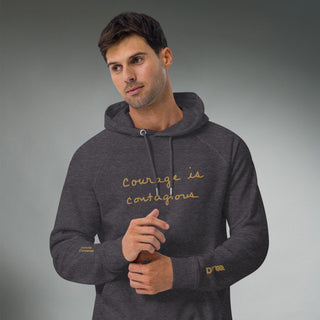 Courage by Jayne | Organic Raglan Hooded Sweatshirt - Dark Yarn