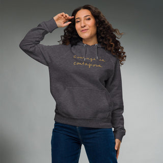 Courage by Jayne | Organic Raglan Hooded Sweatshirt - Dark Yarn