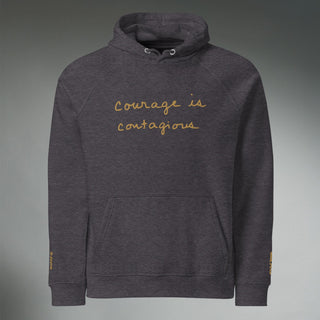 Courage by Jayne | Organic Raglan Hooded Sweatshirt - Dark Yarn