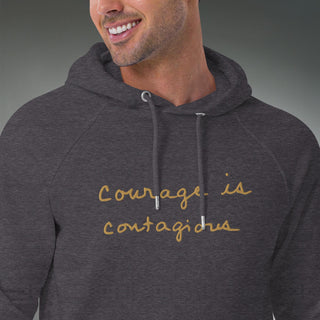 Courage by Jayne | Organic Raglan Hooded Sweatshirt - Dark Yarn