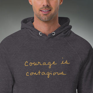 Courage by Jayne | Organic Raglan Hooded Sweatshirt - Dark Yarn