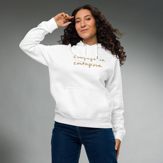 Courage by Jayne | Organic Raglan Hooded Sweatshirt - Dark Yarn