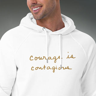 Courage by Jayne | Organic Raglan Hooded Sweatshirt - Dark Yarn