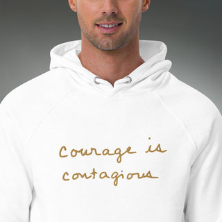Courage by Jayne | Organic Raglan Hooded Sweatshirt - Dark Yarn