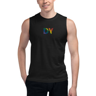 Pride DY Luxe Embroidered Muscle Tank - Dark Yarn