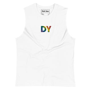 Pride DY Luxe Embroidered Muscle Tank - Dark Yarn