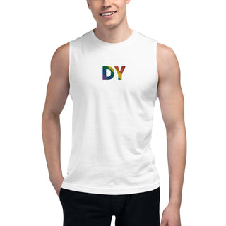 Pride DY Luxe Embroidered Muscle Tank - Dark Yarn