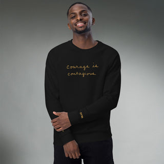 Courage by Jayne | Organic Raglan Crew Sweatshirt Unisex - Dark Yarn