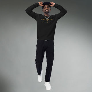 Courage by Jayne | Organic Raglan Crew Sweatshirt Unisex - Dark Yarn