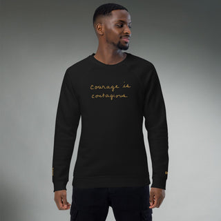 Courage by Jayne | Organic Raglan Crew Sweatshirt Unisex - Dark Yarn