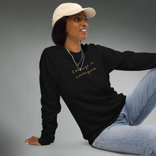 Courage by Jayne | Organic Raglan Crew Sweatshirt Unisex - Dark Yarn