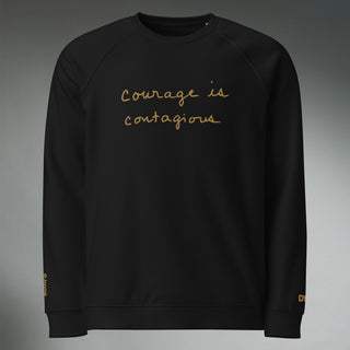 Courage by Jayne | Organic Raglan Crew Sweatshirt Unisex - Dark Yarn