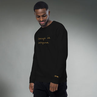 Courage by Jayne | Organic Raglan Crew Sweatshirt Unisex - Dark Yarn