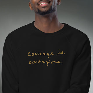 Courage by Jayne | Organic Raglan Crew Sweatshirt Unisex - Dark Yarn