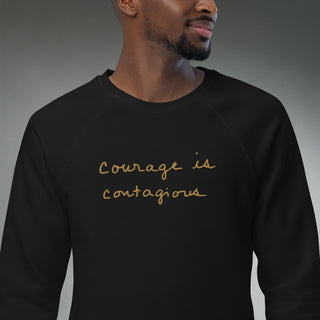 Courage by Jayne | Organic Raglan Crew Sweatshirt Unisex - Dark Yarn