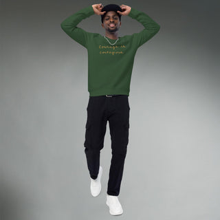 Courage by Jayne | Organic Raglan Crew Sweatshirt Unisex - Dark Yarn