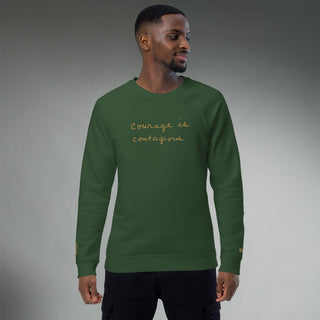 Courage by Jayne | Organic Raglan Crew Sweatshirt Unisex - Dark Yarn