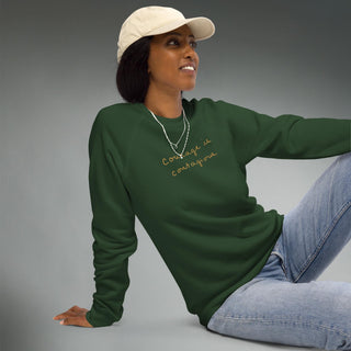 Courage by Jayne | Organic Raglan Crew Sweatshirt Unisex - Dark Yarn