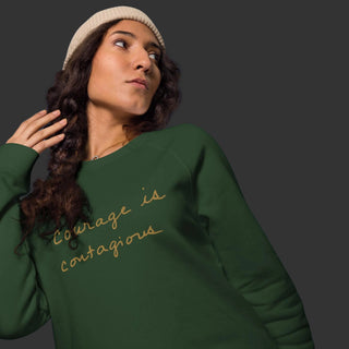 Courage by Jayne | Organic Raglan Crew Sweatshirt Unisex - Dark Yarn