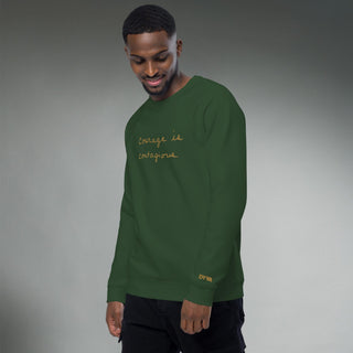 Courage by Jayne | Organic Raglan Crew Sweatshirt Unisex - Dark Yarn