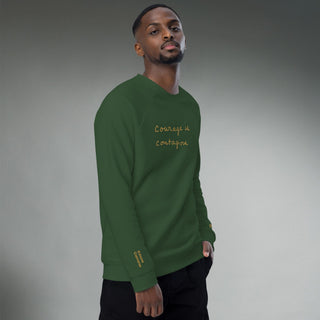Courage by Jayne | Organic Raglan Crew Sweatshirt Unisex - Dark Yarn