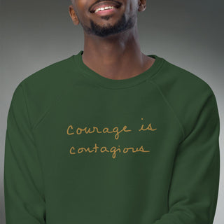 Courage by Jayne | Organic Raglan Crew Sweatshirt Unisex - Dark Yarn