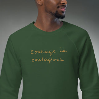 Courage by Jayne | Organic Raglan Crew Sweatshirt Unisex - Dark Yarn