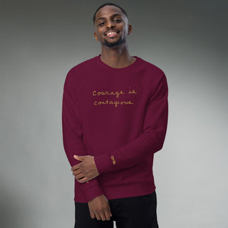 Courage by Jayne | Organic Raglan Crew Sweatshirt Unisex - Dark Yarn