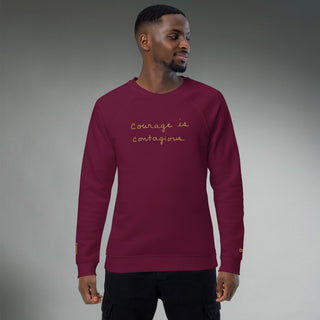 Courage by Jayne | Organic Raglan Crew Sweatshirt Unisex - Dark Yarn