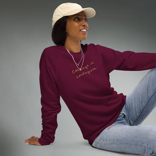 Courage by Jayne | Organic Raglan Crew Sweatshirt Unisex - Dark Yarn
