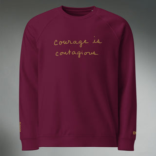 Courage by Jayne | Organic Raglan Crew Sweatshirt Unisex - Dark Yarn