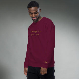 Courage by Jayne | Organic Raglan Crew Sweatshirt Unisex - Dark Yarn