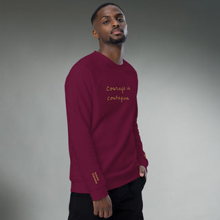 Courage by Jayne | Organic Raglan Crew Sweatshirt Unisex - Dark Yarn